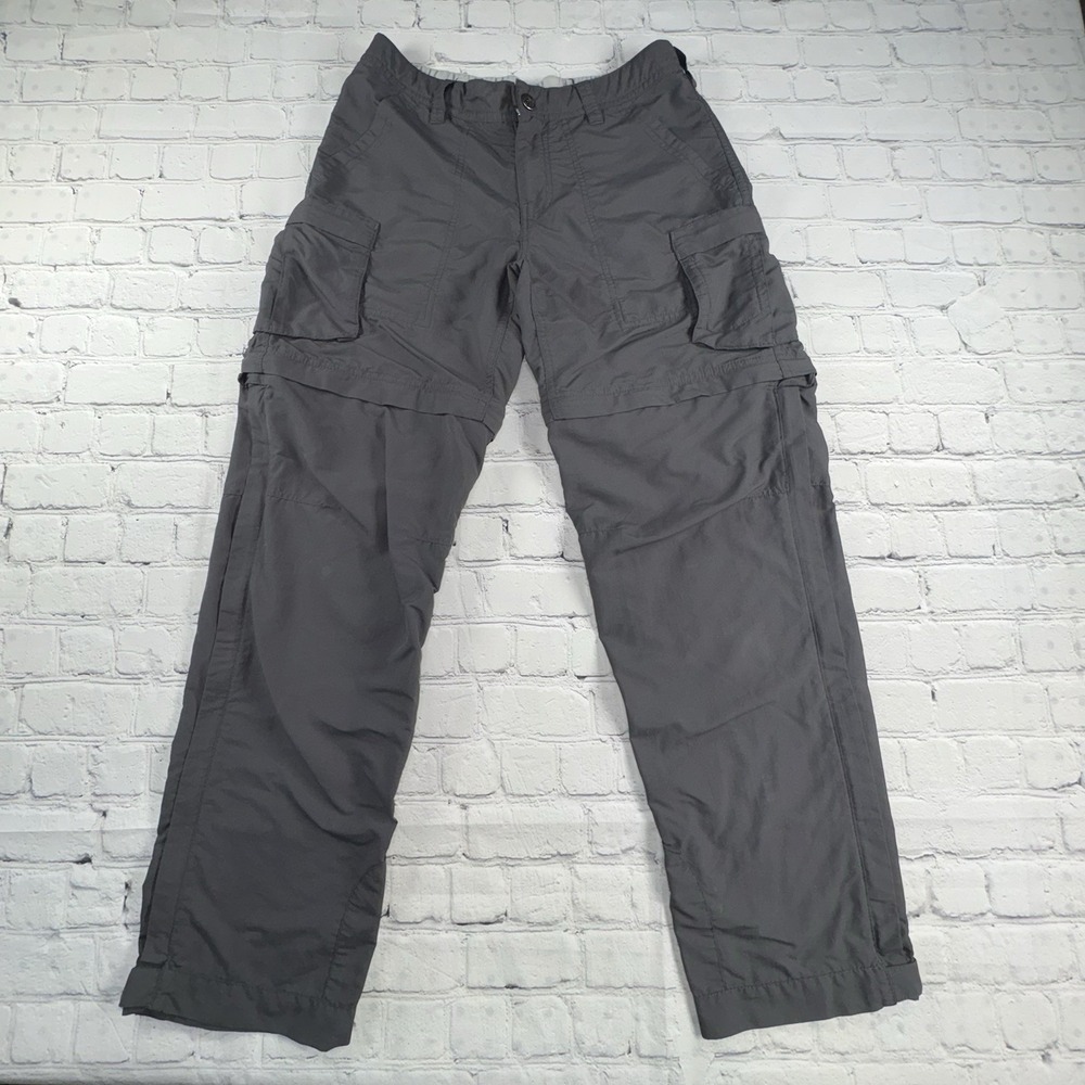 REI Convertible Hiking Pants Womens 2 Petite Cargo Grey Convertible Outdoor